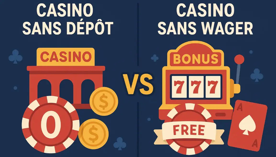Casino sans dépôt vs Casino sans wager